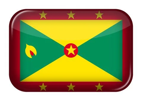 Grenada web icon rectangle button 스톡 일러스트