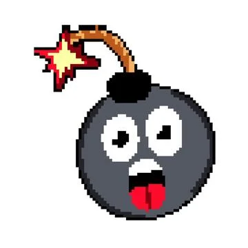 Grenade bomb character pixel art vector illustration Stock-Illustration