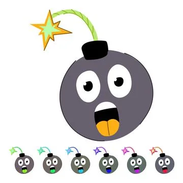 Grenade bomb character vector cartoon graphic 스톡 일러스트
