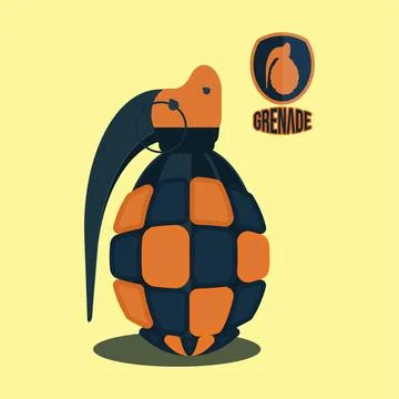 Grenade colored blue and orange vector Illustration Stock Illustration