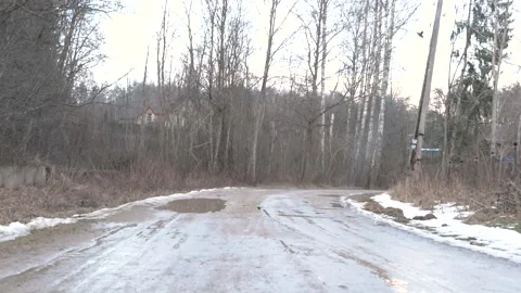Grenade explodes on dirty road Stock Footage 150556374