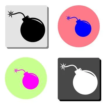 Grenade Exploding Bomb blast. flat vector icon Stock Illustration