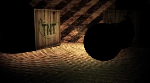 Grenade Explosion with TNT Crates Stock Footage 6570666