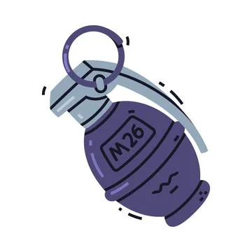 Grenade as Explosive Weapon Thrown by Hand Vector Illustration Stock Illustration