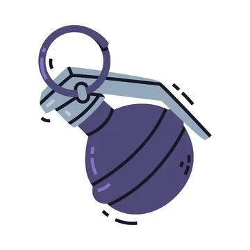 Grenade as Explosive Weapon Thrown by Hand Vector Illustration Illustrazione stock