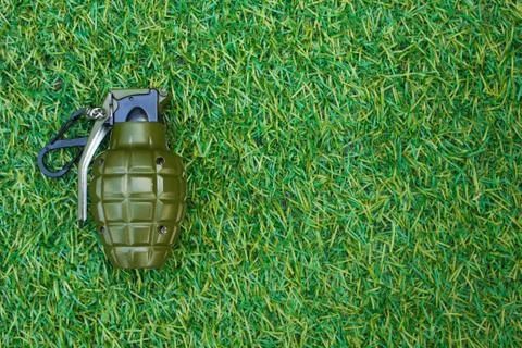 A grenade on grass Stock Photos