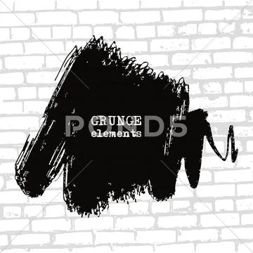 Grenade hole on brick wall vector illustration. Stock Illustration