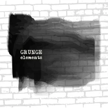 Grenade hole on brick wall vector illustration. Stock Illustration