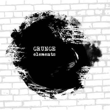 Grenade hole on brick wall vector illustration. Stock Illustration