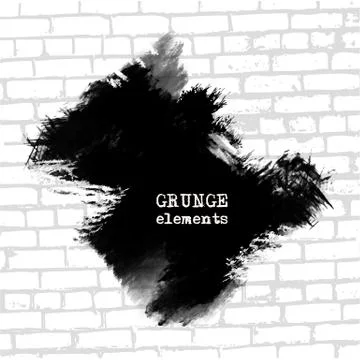 Grenade hole on brick wall vector illustration. Illustrazione stock