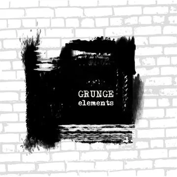 Grenade hole on brick wall vector illustration. Illustrazione stock