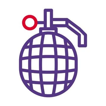 Grenade icon duocolor style red purple colour military illustration vector .. Stock Illustration