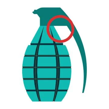 Grenade icon, flat color style. Military army explosive fragmented attack thr Stock Illustration