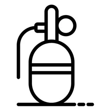 Grenade icon, outline style Stock Illustration