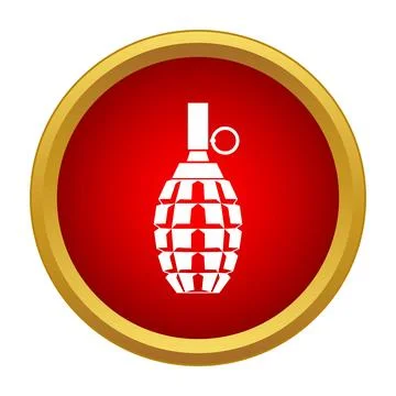 Grenade icon representing war, defense, and danger Stock Illustration
