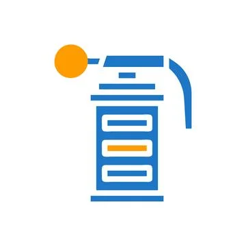 Grenade icon solid blue orange colour military symbol perfect. Illustrazione stock