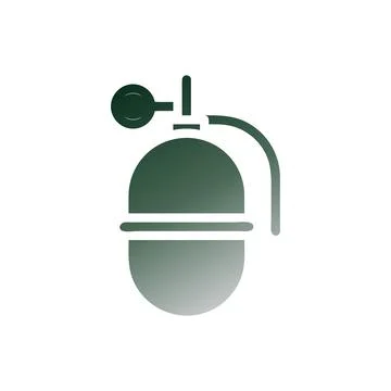 Grenade icon solid gradient green white colour military symbol perfect. Illustrazione stock