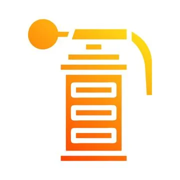 Grenade icon solid gradient red style military illustration vector army ele.. 库存插图