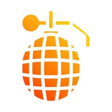 Grenade icon solid gradient red style military illustration vector army ele.. Stock Illustration