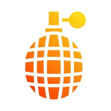 Grenade icon solid gradient red style military illustration vector army ele.. 库存插图