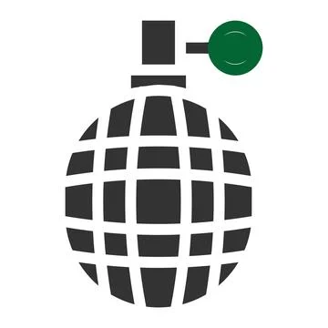 Grenade icon solid grey green colour military symbol perfect. Illustrazione stock