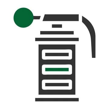 Grenade icon solid grey green colour military symbol perfect. Stock Illustration