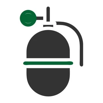 Grenade icon solid grey green colour military symbol perfect. Illustrazione stock