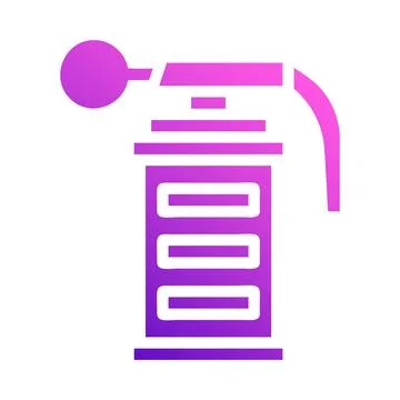 Grenade icon solid style gradient purple pink colour military illustration .. Stock Illustration