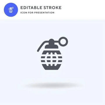 Grenade icon vector, filled flat sign, solid pictogram isolated on white, logo 스톡 일러스트