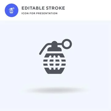 Grenade icon vector, filled flat sign, solid pictogram isolated on white, logo 스톡 일러스트