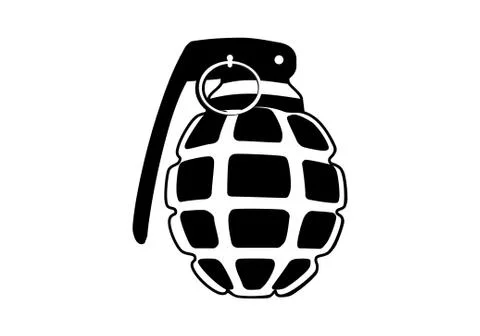 Grenade icon on white Stock Illustration