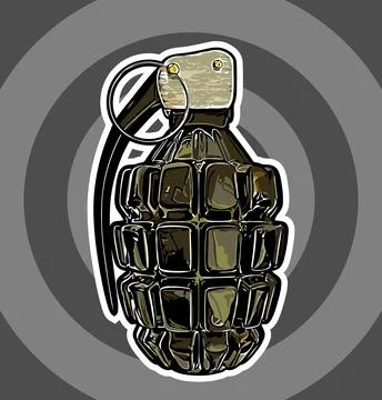 Grenade illustration on brown background Stock Illustration