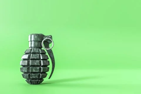 Grenade isolated on green background Stock Illustration
