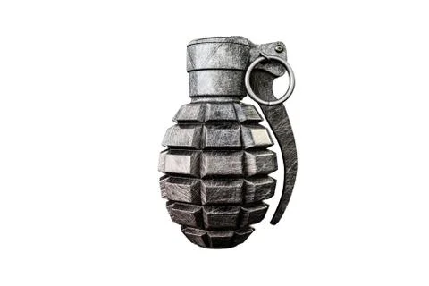 Grenade isolated on white background Stock Illustration