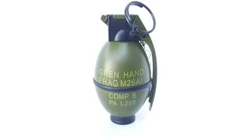 Grenade on isolated white background Stock Photos