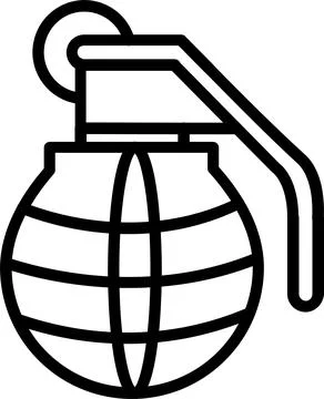 Grenade Line Icon Design Stock Illustration