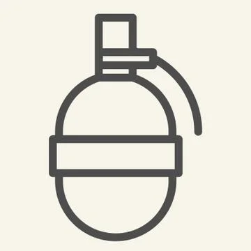 Grenade line icon. Explode vector illustration isolated on white. Bomb outline Stock Illustration