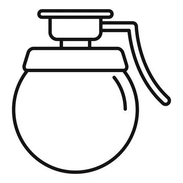 Grenade with round body and pull ring for exploding Illustrazione stock