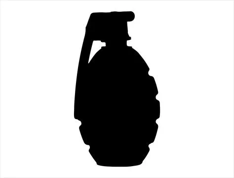 Grenade silhouette vector art Stock Illustration