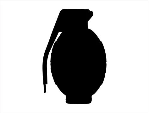 Grenade silhouette vector art Stock Illustration