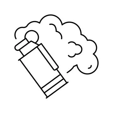 Grenade smoke line icon vector illustration 스톡 일러스트
