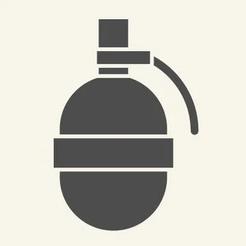 Grenade solid icon. Explode vector illustration isolated on white. Bomb glyph Illustrazione stock
