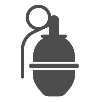 Grenade solid icon. Hand bomb vector illustration isolated on white. Weapon Stock Illustration