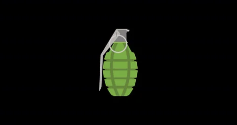 Grenade vector bomb hand icon explosive weapon illustration. Military war danger 動画素材 141726230