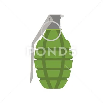 Grenade vector bomb hand icon explosive weapon illustration. Military war dan Stock Illustration