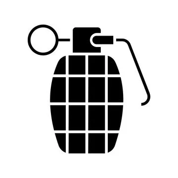 Grenade vector icon, full black Ilustración de archivo