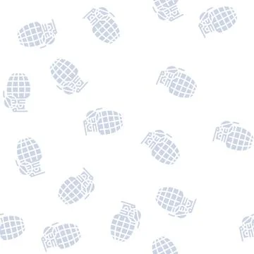 Grenade war weapon glyph seamless pattern Stock Illustration