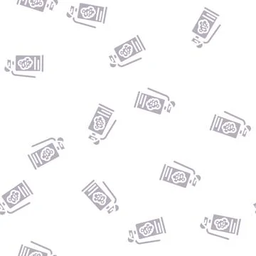Grenade weapon glyph vector seamless pattern Stockillustratie