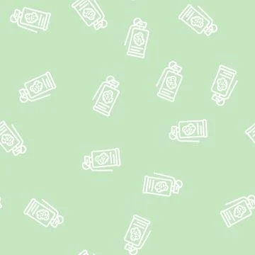 Grenade weapon line vector seamless pattern Stock Illustration