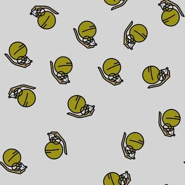 Grenade weapon war vector seamless pattern Stock Illustration